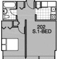 a floor plan of a bedroom apartment